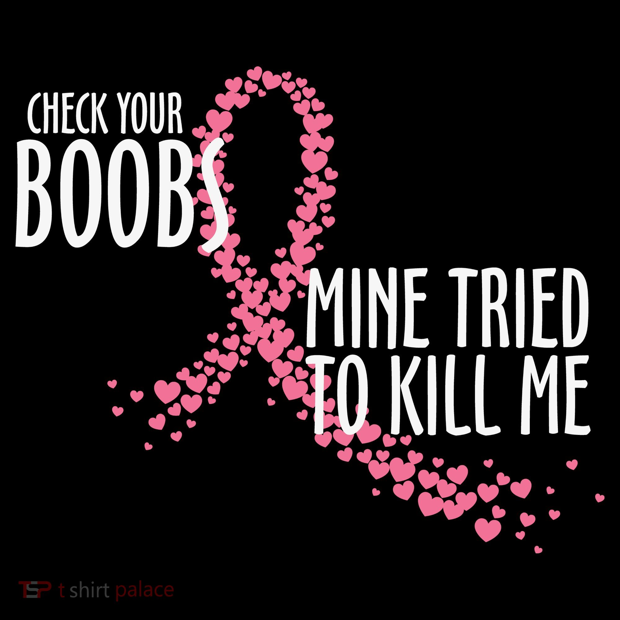 Check Your Boobs Mine Tried To Kill Me Pink Ribbon Heart Breast Cancer Coffee Mug