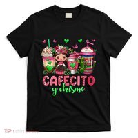 Cafecito Y Chisme Funny Spanish Mexican Coffee Lover T-Shirt thumb 0