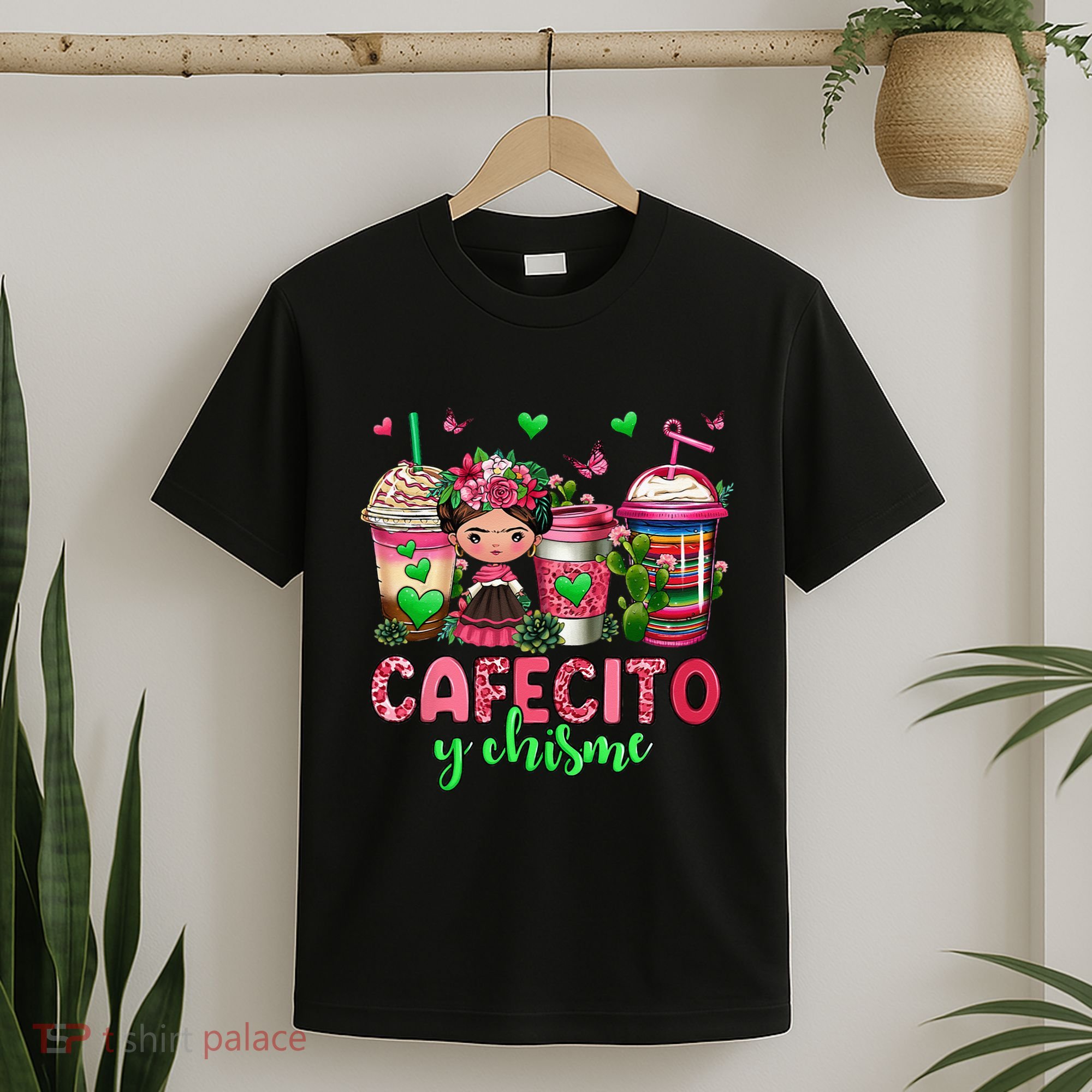 Cafecito Y Chisme Funny Spanish Mexican Coffee Lover T-Shirt