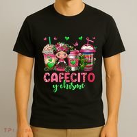 Cafecito Y Chisme Funny Spanish Mexican Coffee Lover T-Shirt thumb 3