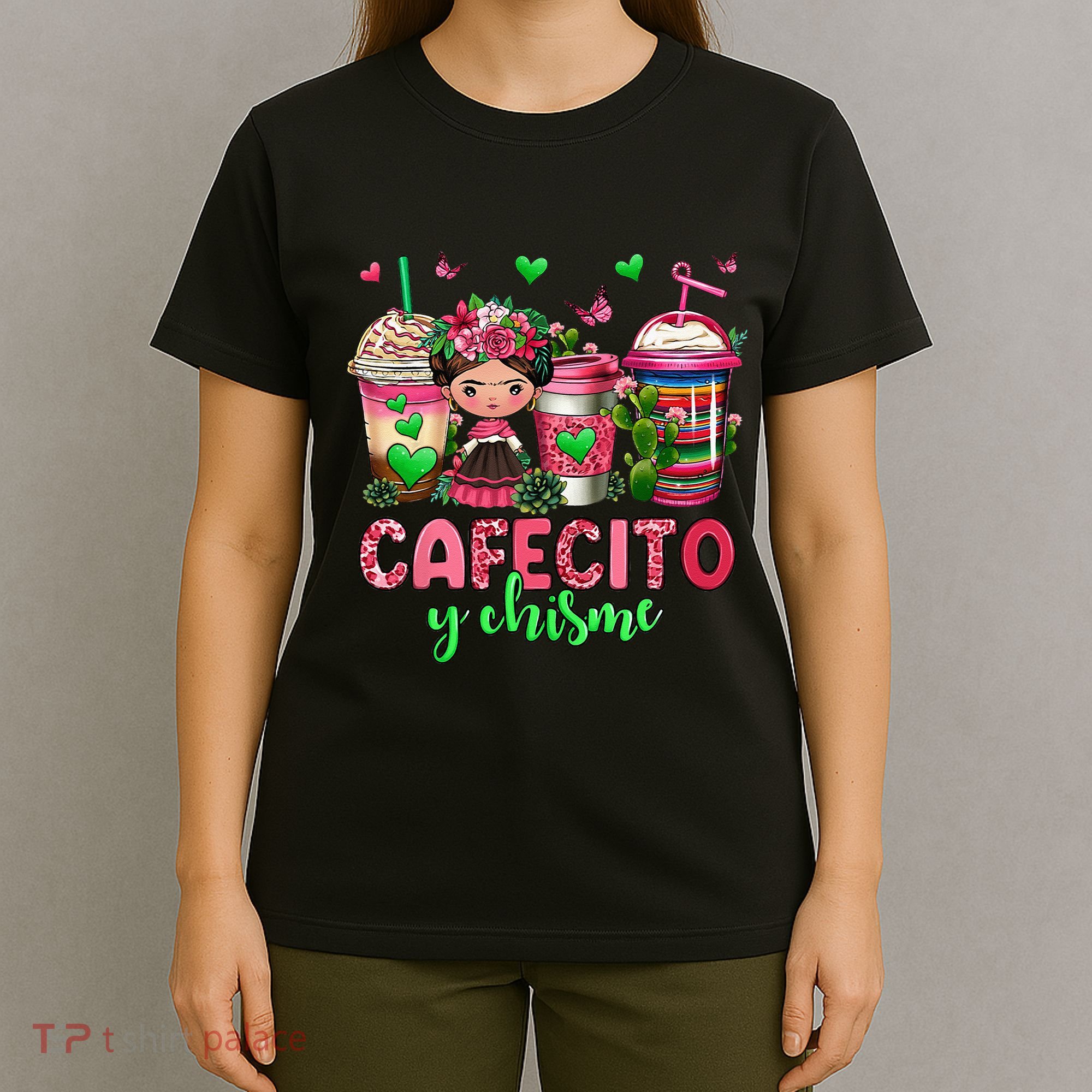 Cafecito Y Chisme Funny Spanish Mexican Coffee Lover T-Shirt