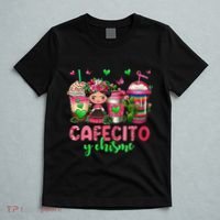 Cafecito Y Chisme Funny Spanish Mexican Coffee Lover T-Shirt thumb 5