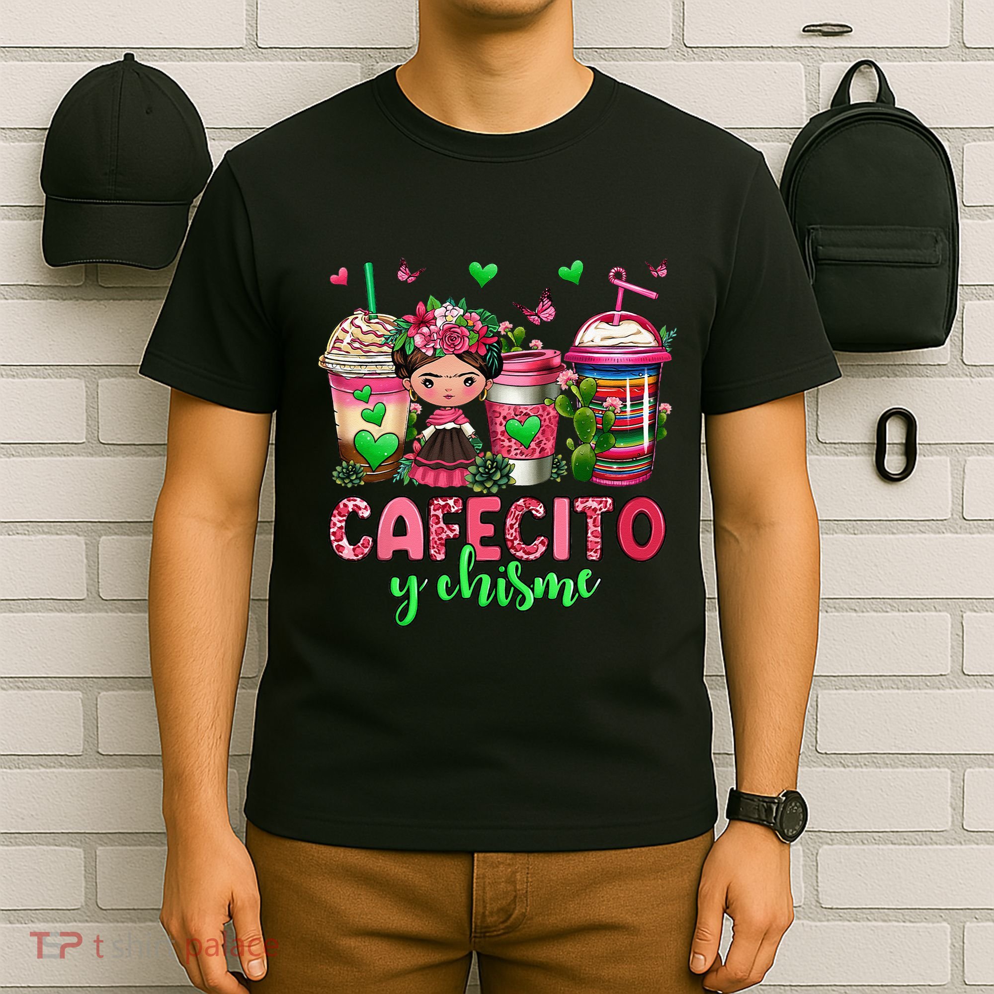 Cafecito Y Chisme Funny Spanish Mexican Coffee Lover T-Shirt