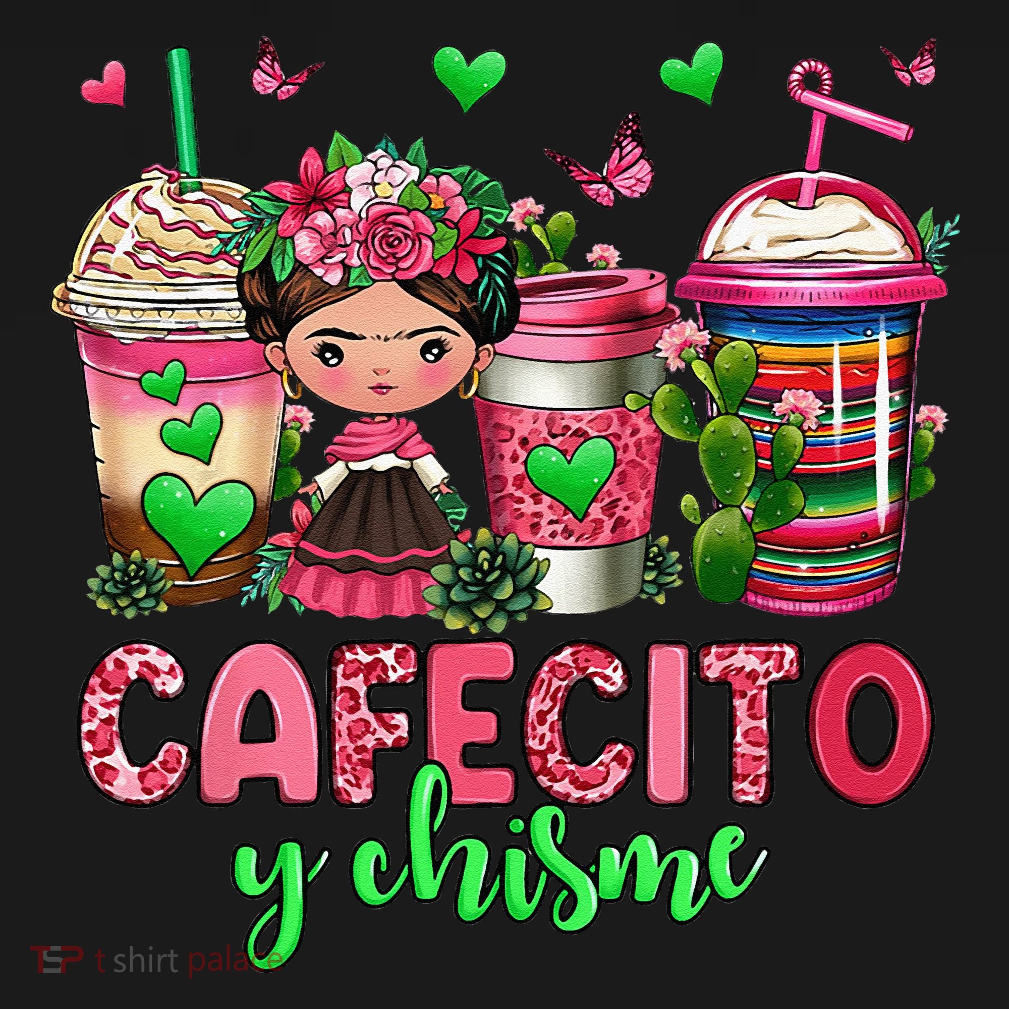 Cafecito Y Chisme Funny Spanish Mexican Coffee Lover T-Shirt