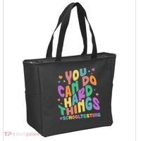 Cute You Can Do Hard Things #School Testing Tote Bag thumb 2