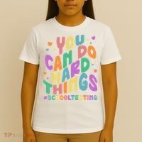 Cute You Can Do Hard Things #School Testing T-Shirt thumb 4