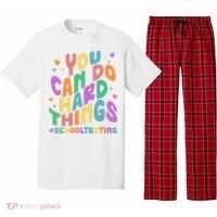 Cute You Can Do Hard Things #School Testing Pajama Set thumb 0