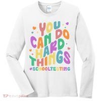 Cute You Can Do Hard Things #School Testing Women's Long Sleeve Shirt thumb 0
