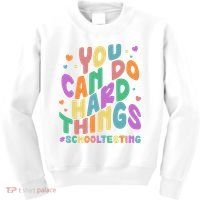 Cute You Can Do Hard Things #School Testing Kids Sweatshirt thumb 0