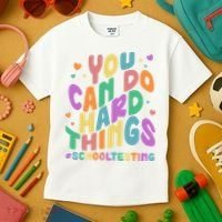 Cute You Can Do Hard Things #School Testing Kids T-Shirt thumb 3