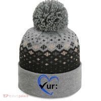Check Your Colon Cancer Awareness Heart The Baniff Cuffed Pom Beanie thumb 0