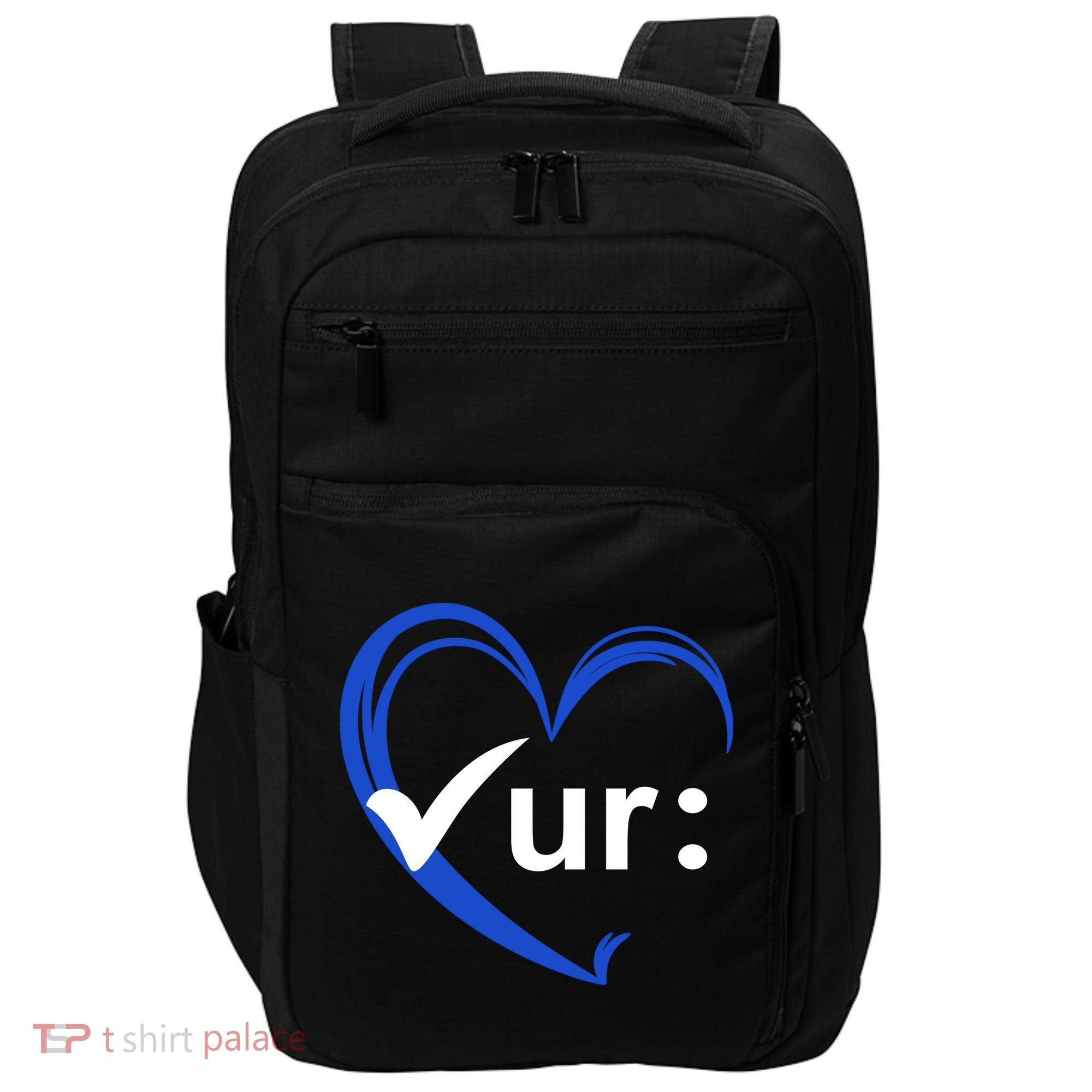 Check Your Colon Cancer Awareness Heart Impact Tech Backpack