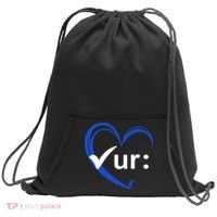 Check Your Colon Cancer Awareness Heart Sweatshirt Cinch Pack Bag thumb 0