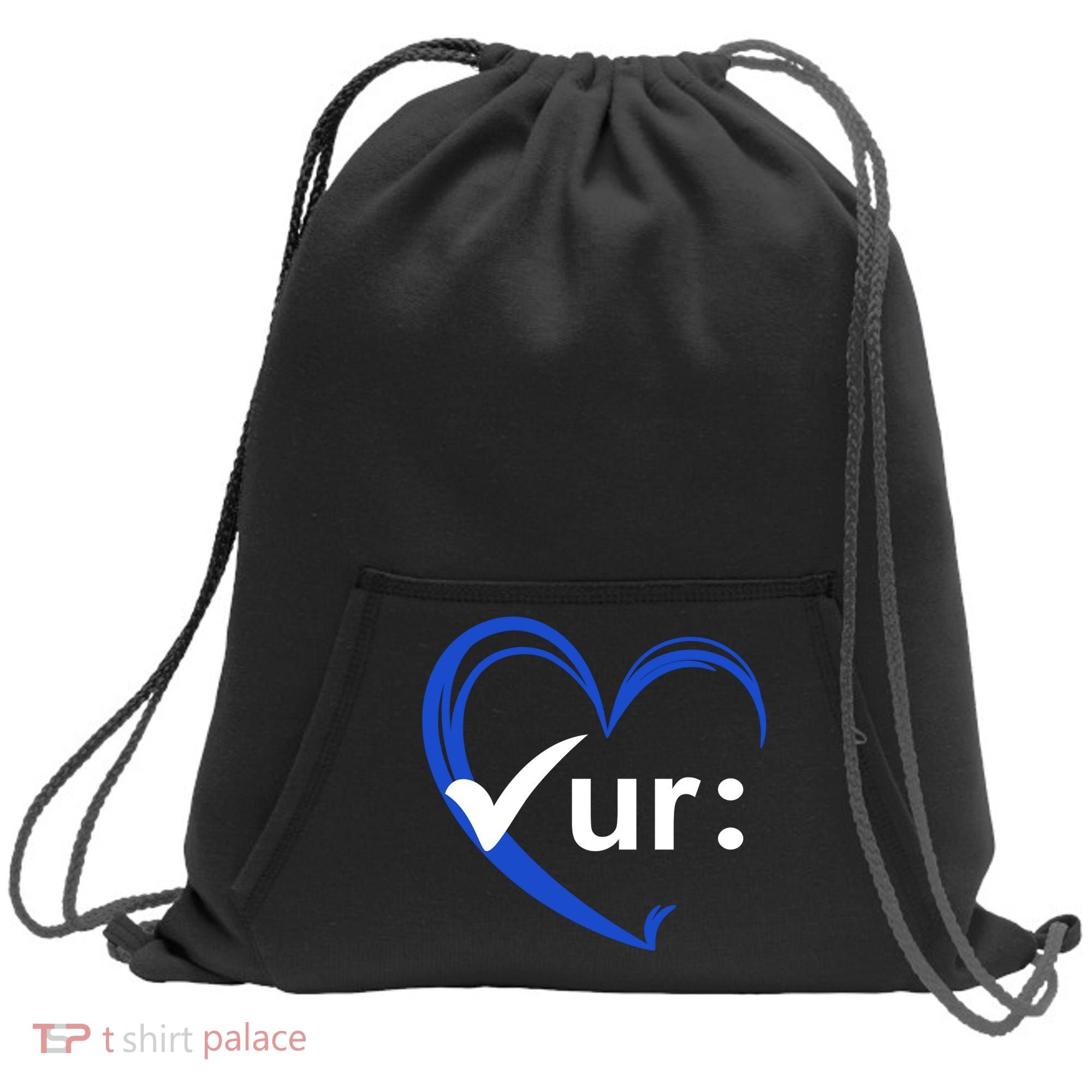 Check Your Colon Cancer Awareness Heart Sweatshirt Cinch Pack Bag