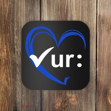 Check Your Colon Cancer Awareness Heart Coaster