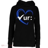 Check Your Colon Cancer Awareness Heart Womens Funnel Neck Pullover Hood thumb 0