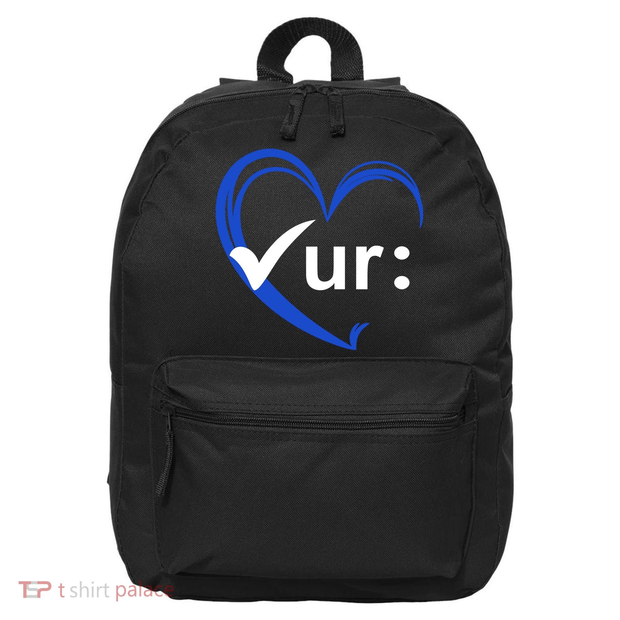 Check Your Colon Cancer Awareness Heart 16 in Basic Backpack