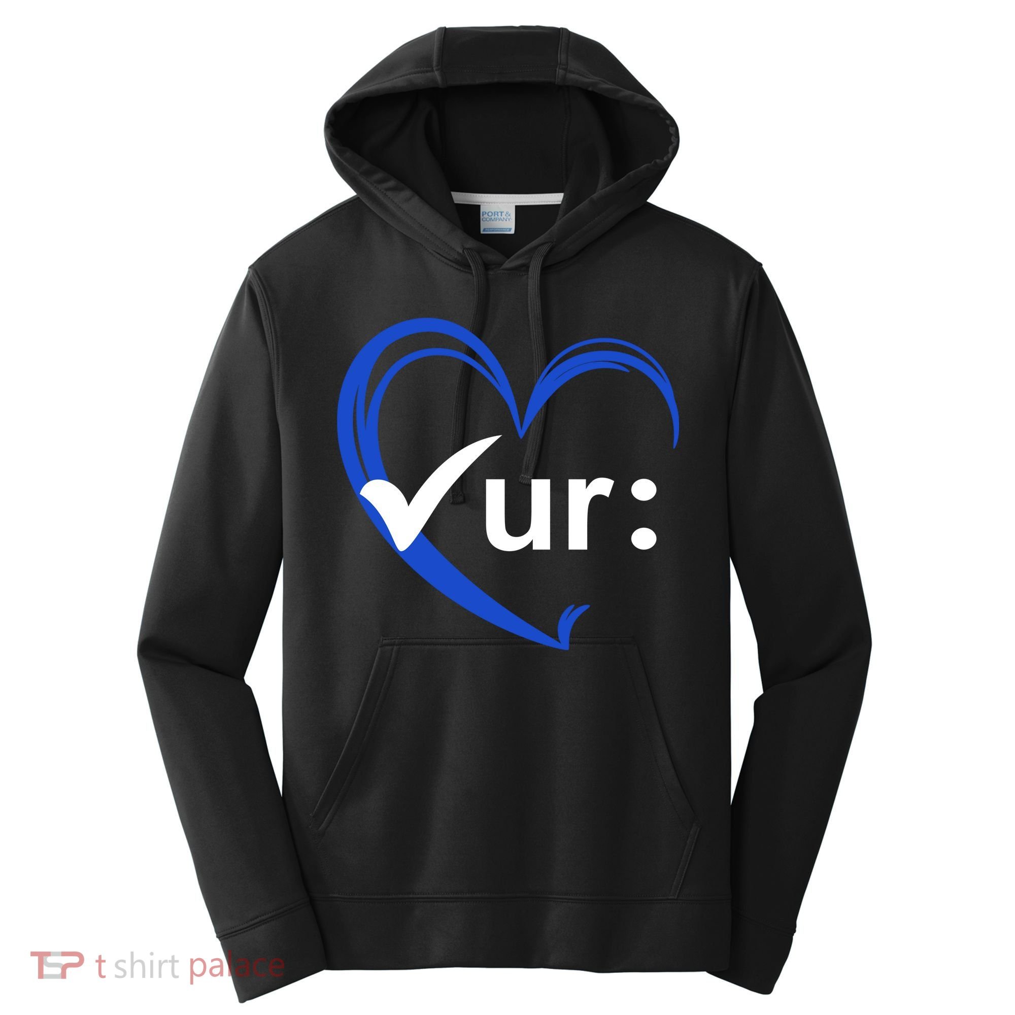 Check Your Colon Cancer Awareness Heart Performance Fleece Hoodie