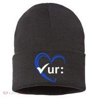 Check Your Colon Cancer Awareness Heart Sustainable Knit Beanie thumb 0