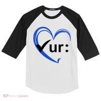 Check Your Colon Cancer Awareness Heart Kids Colorblock Raglan Jersey thumb 0