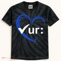 Check Your Colon Cancer Awareness Heart Kids Tie-Dye T-Shirt thumb 0