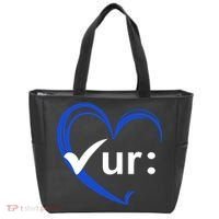 Check Your Colon Cancer Awareness Heart Tote Bag thumb 0