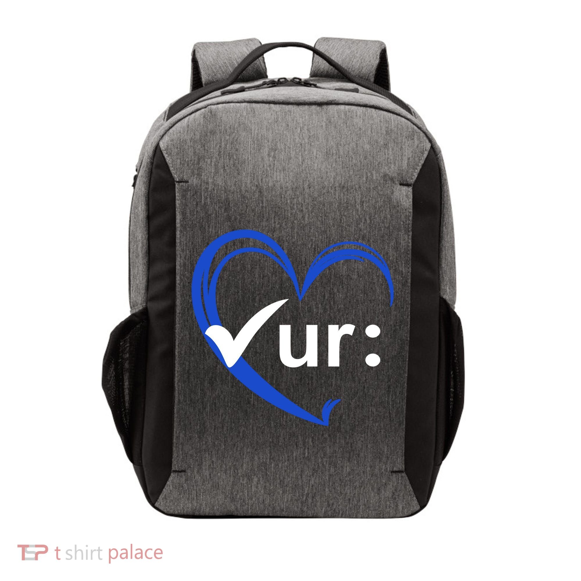 Check Your Colon Cancer Awareness Heart Vector Backpack