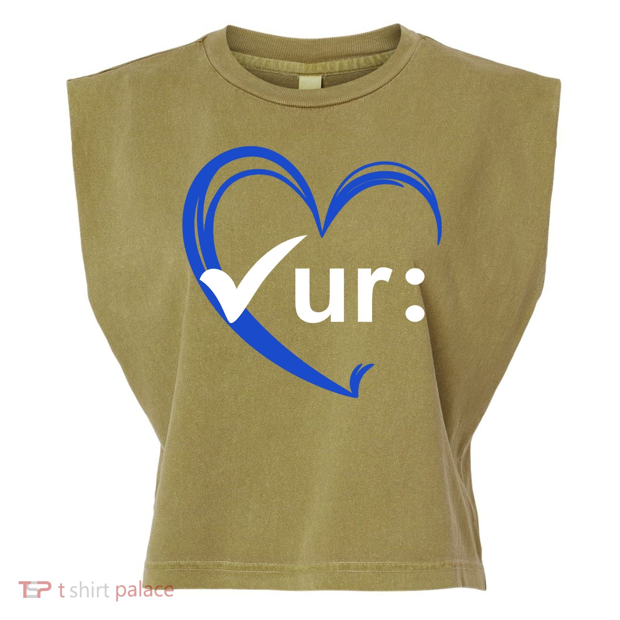 Check Your Colon Cancer Awareness Heart Garment-Dyed Women's Muscle Tee