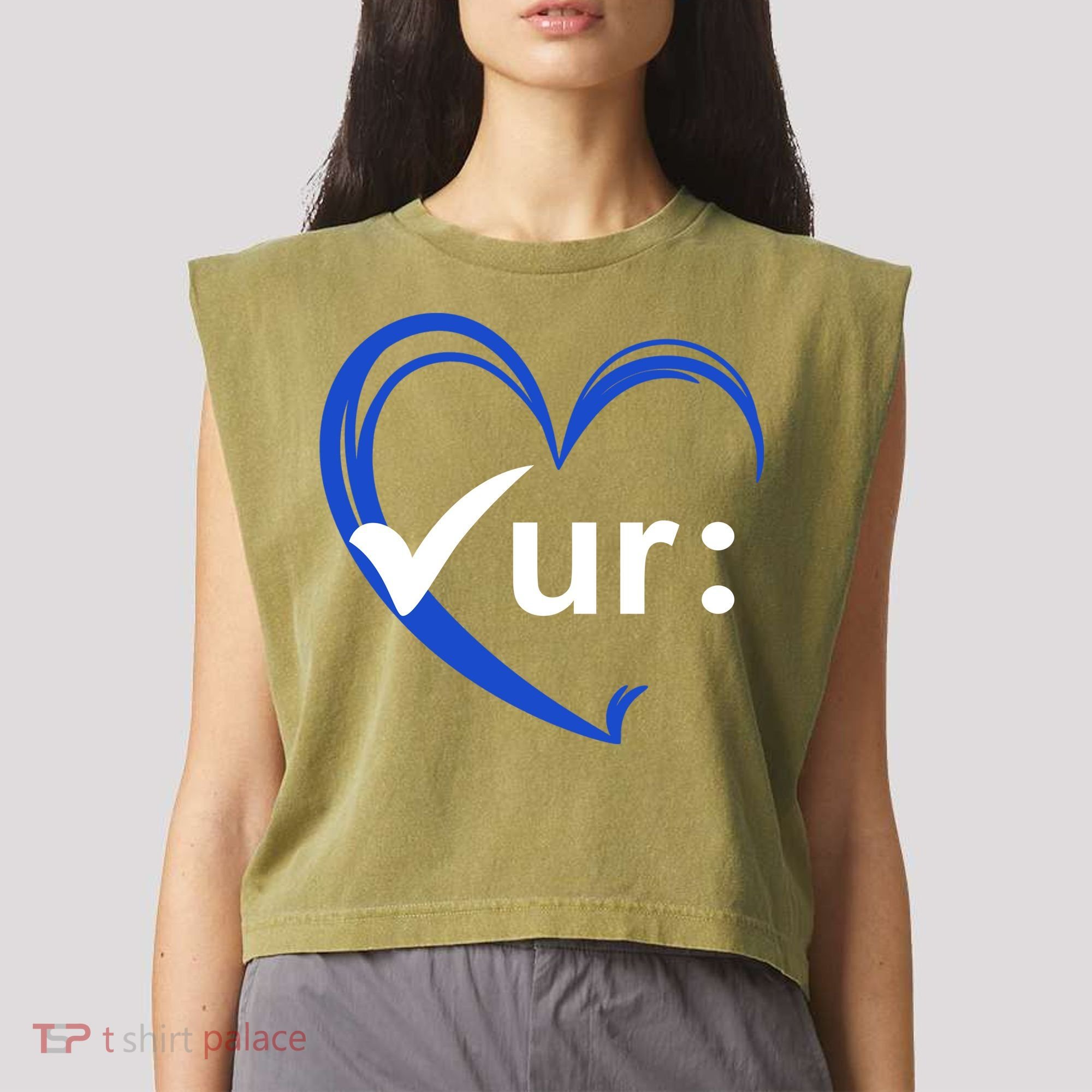 Check Your Colon Cancer Awareness Heart Garment-Dyed Women's Muscle Tee