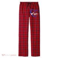Check Your Colon Cancer Awareness Heart Men's Flannel Plaid Pajama Pants thumb 0