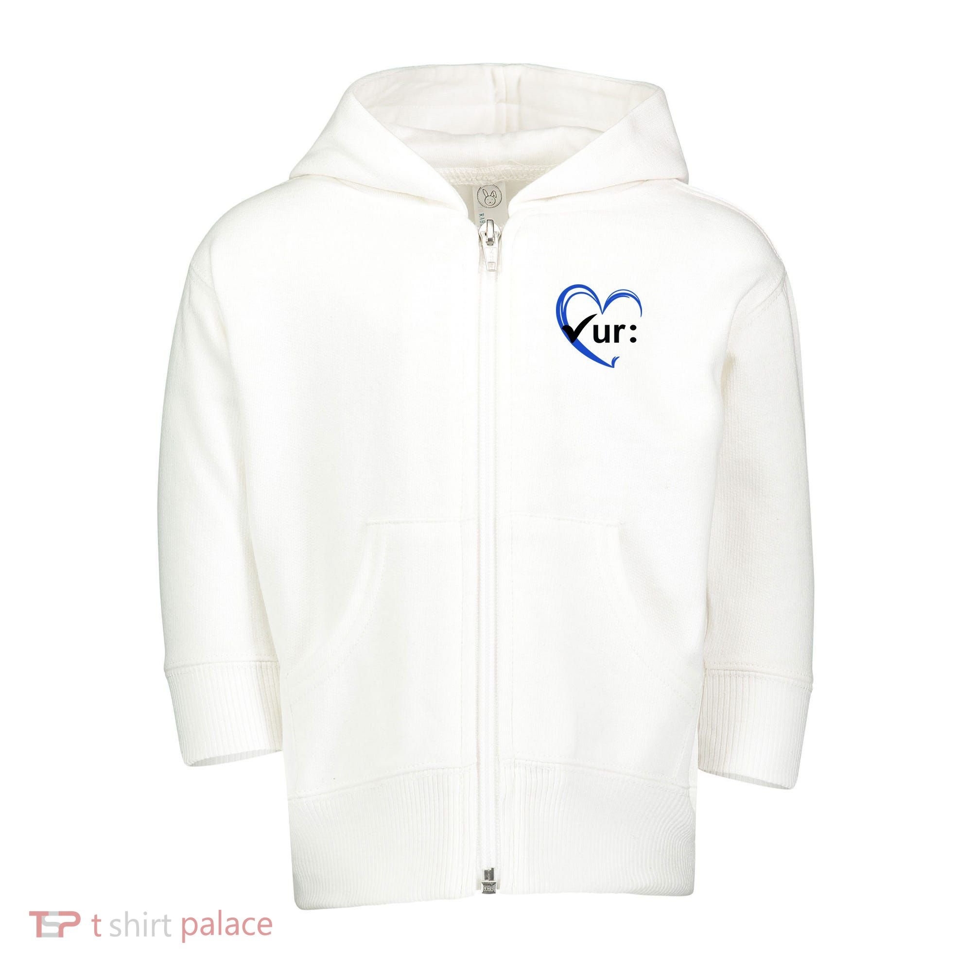 Check Your Colon Cancer Awareness Heart Toddler Zip Fleece Hoodie