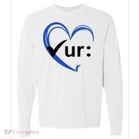 Check Your Colon Cancer Awareness Heart Comfort Colors Heavyweight Long Sleeve T-Shirt thumb 0