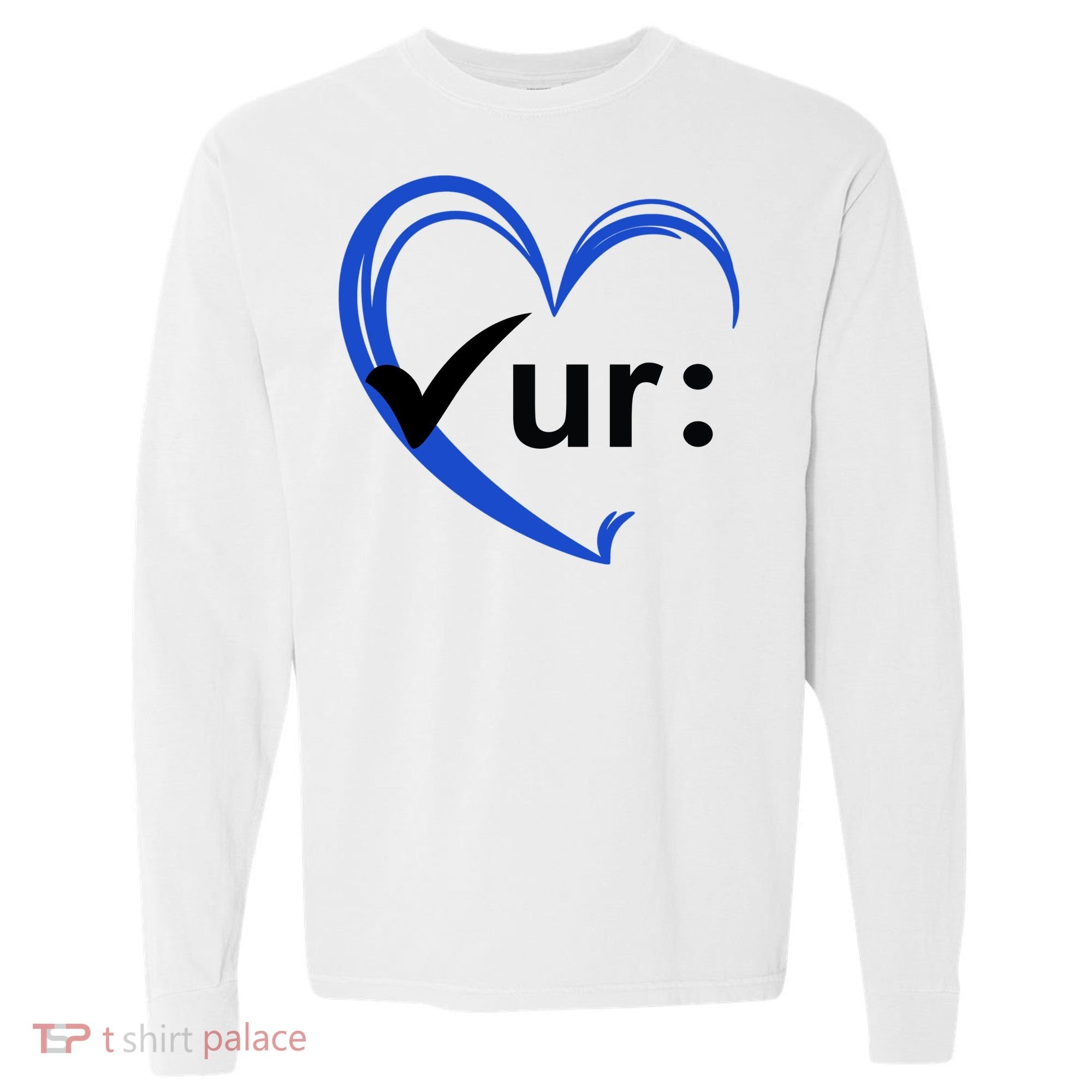 Check Your Colon Cancer Awareness Heart Comfort Colors Heavyweight Long Sleeve T-Shirt