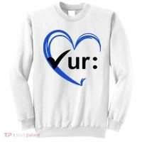 Check Your Colon Cancer Awareness Heart Sweatshirt thumb 0