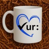 Check Your Colon Cancer Awareness Heart Coffee Mug thumb 2