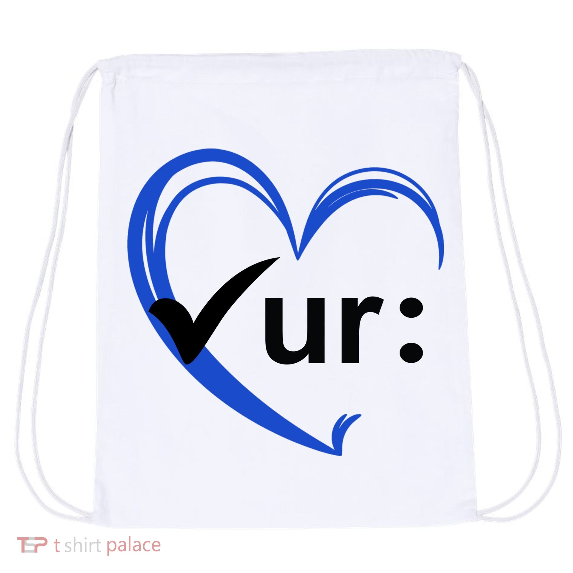 Check Your Colon Cancer Awareness Heart Drawstring Bag