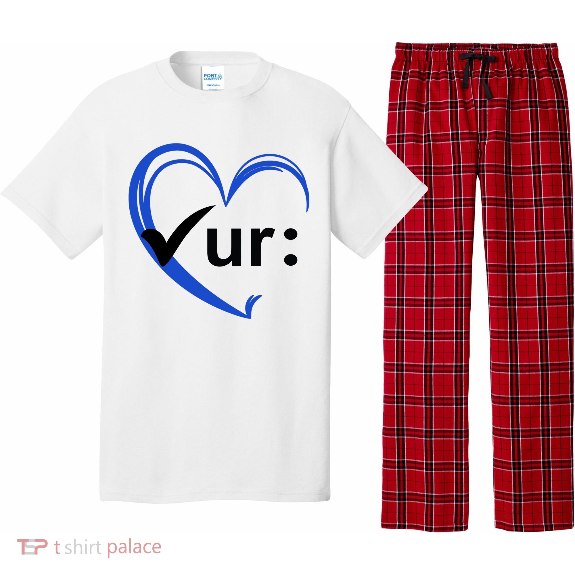 Check Your Colon Cancer Awareness Heart Pajama Set