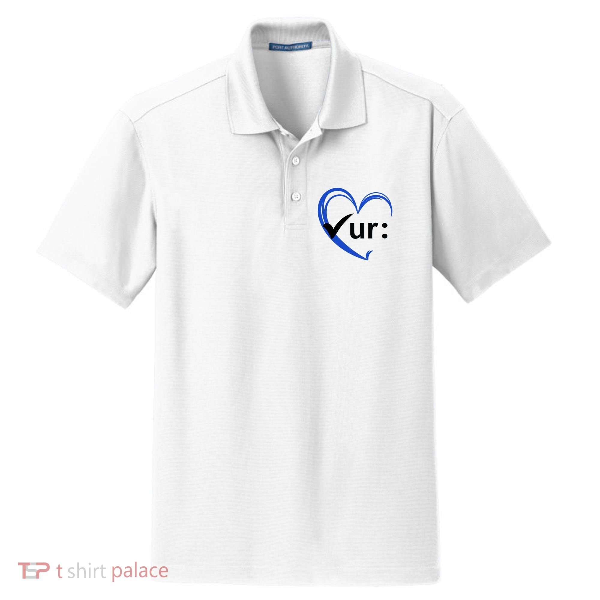 Check Your Colon Cancer Awareness Heart Dry Zone Grid Polo
