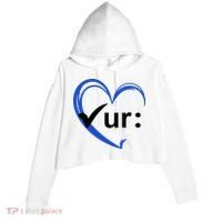 Check Your Colon Cancer Awareness Heart Crop Fleece Hoodie thumb 0