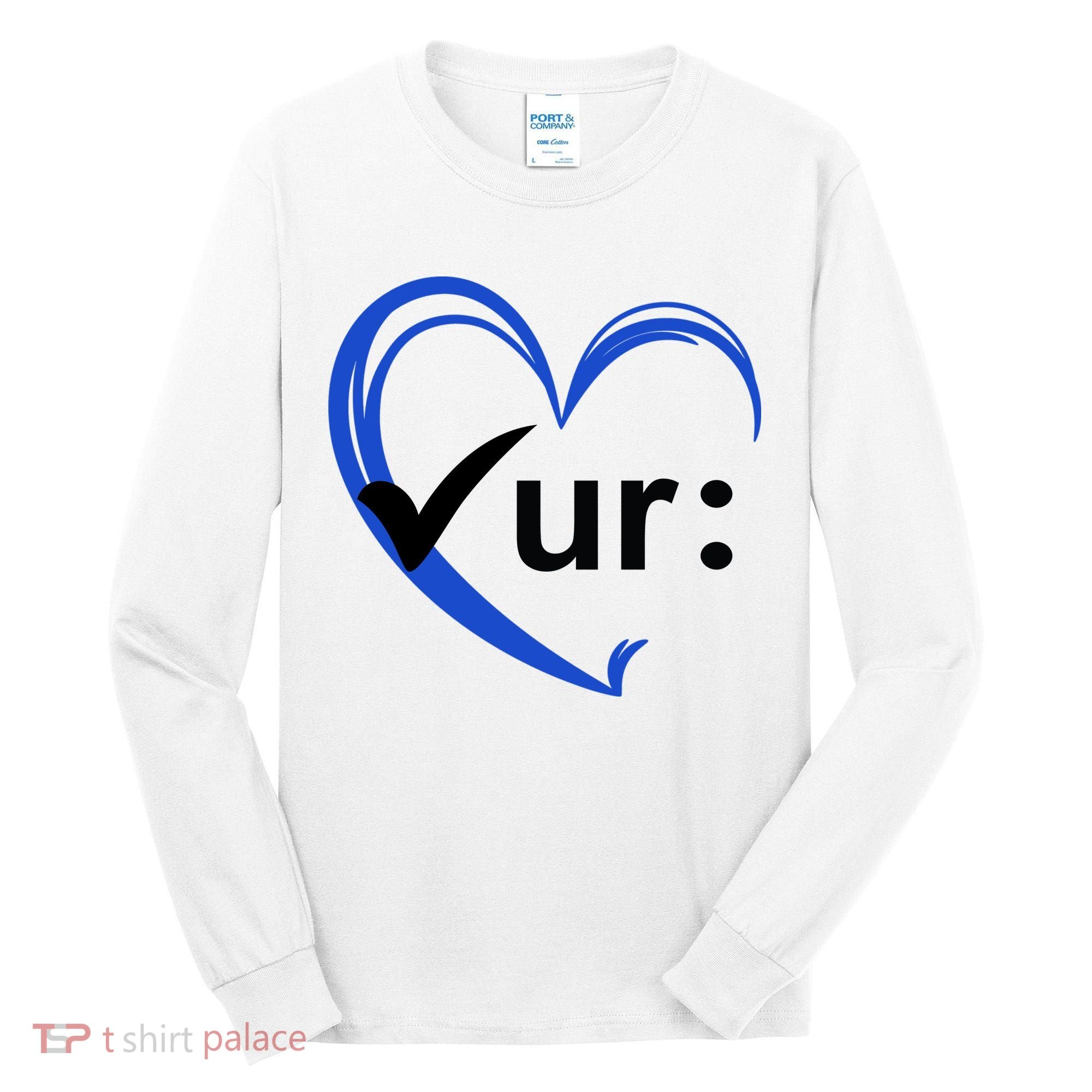 Check Your Colon Cancer Awareness Heart Tall Long Sleeve Shirt