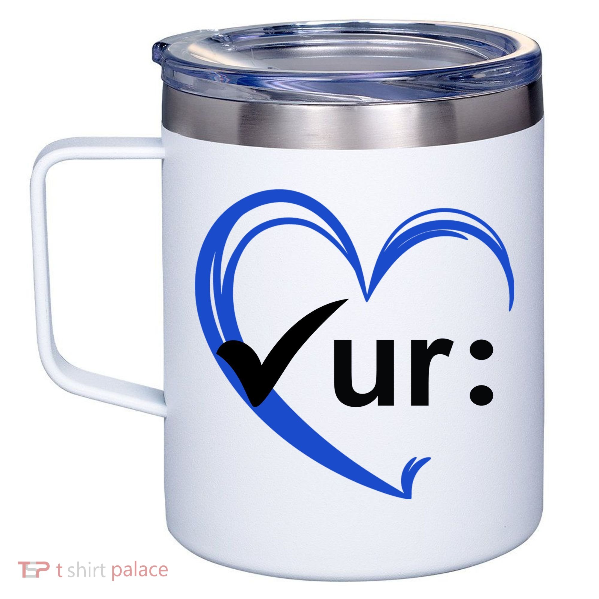 Check Your Colon Cancer Awareness Heart 12oz Stainless Steel Coffee Mug