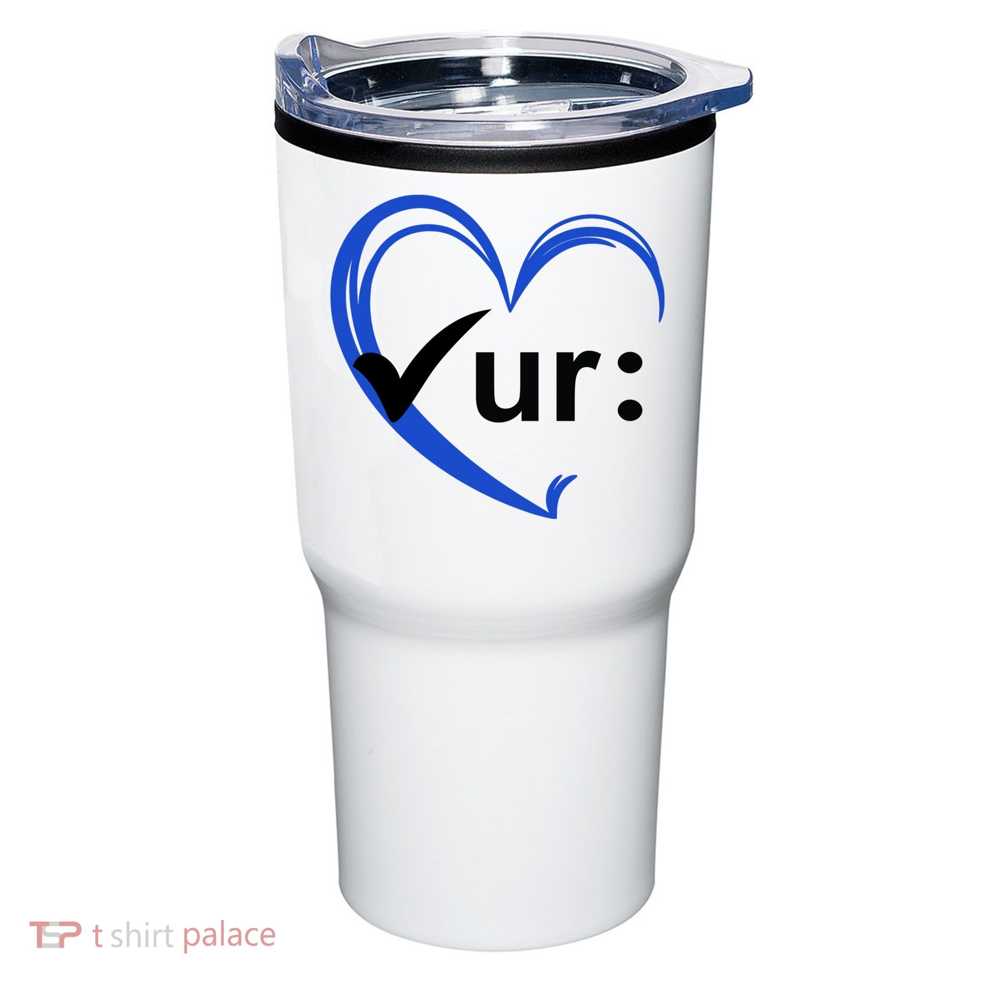 Check Your Colon Cancer Awareness Heart Tumbler