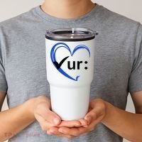 Check Your Colon Cancer Awareness Heart Tumbler thumb 2