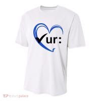 Check Your Colon Cancer Awareness Heart Youth Performance Sprint T-Shirt thumb 0