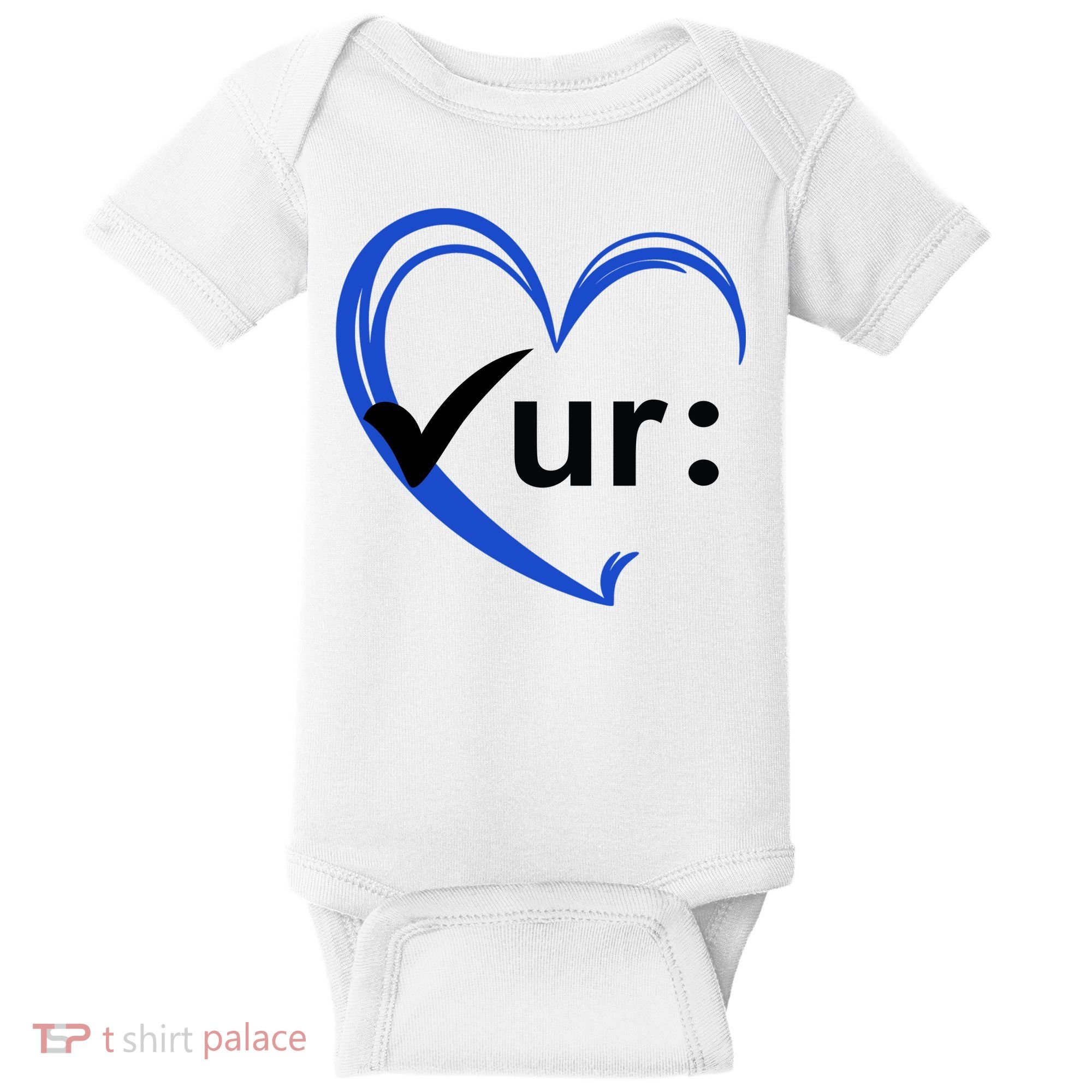 Check Your Colon Cancer Awareness Heart Baby Bodysuit