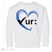 Check Your Colon Cancer Awareness Heart Toddler Sweatshirt thumb 0