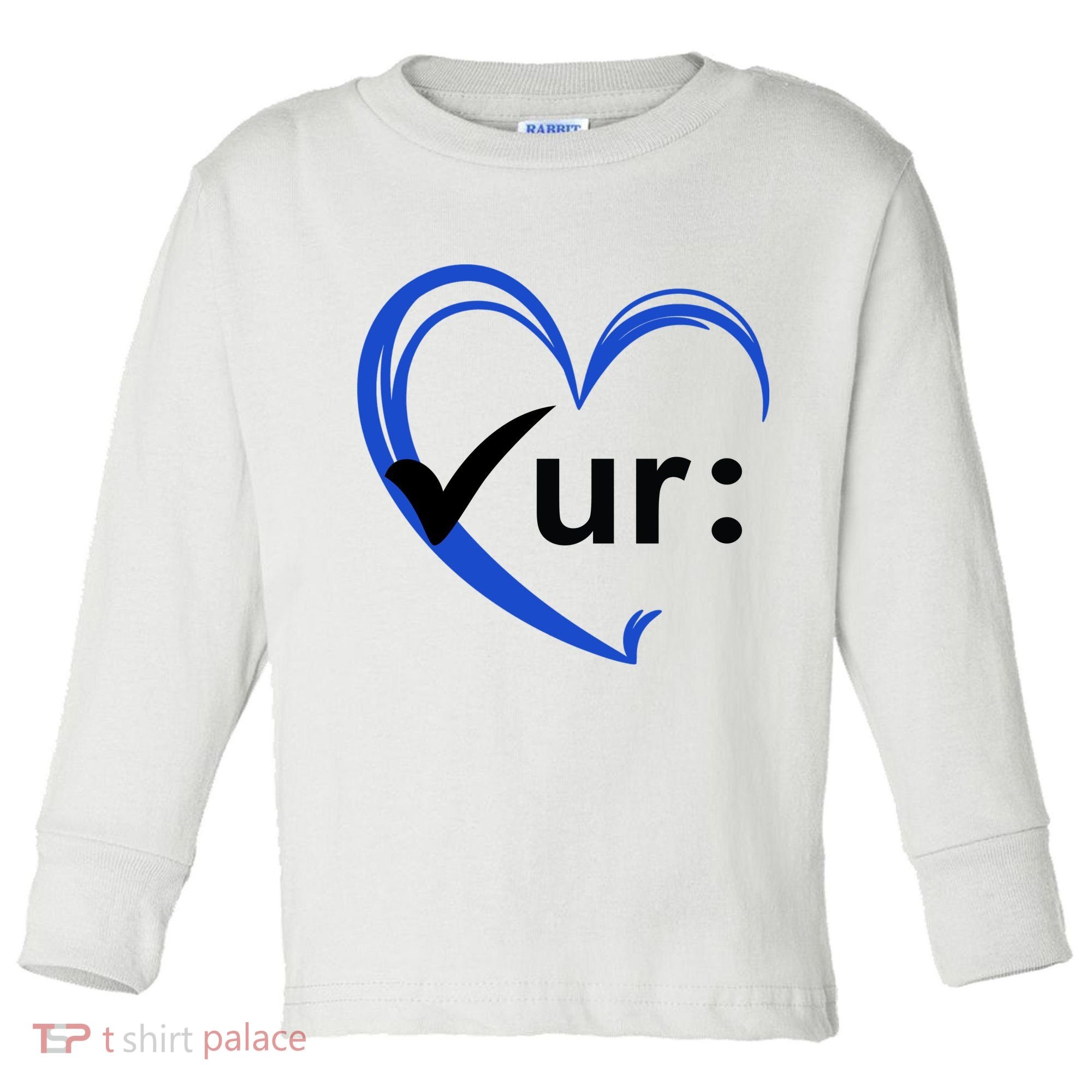 Check Your Colon Cancer Awareness Heart Toddler Long Sleeve Shirt
