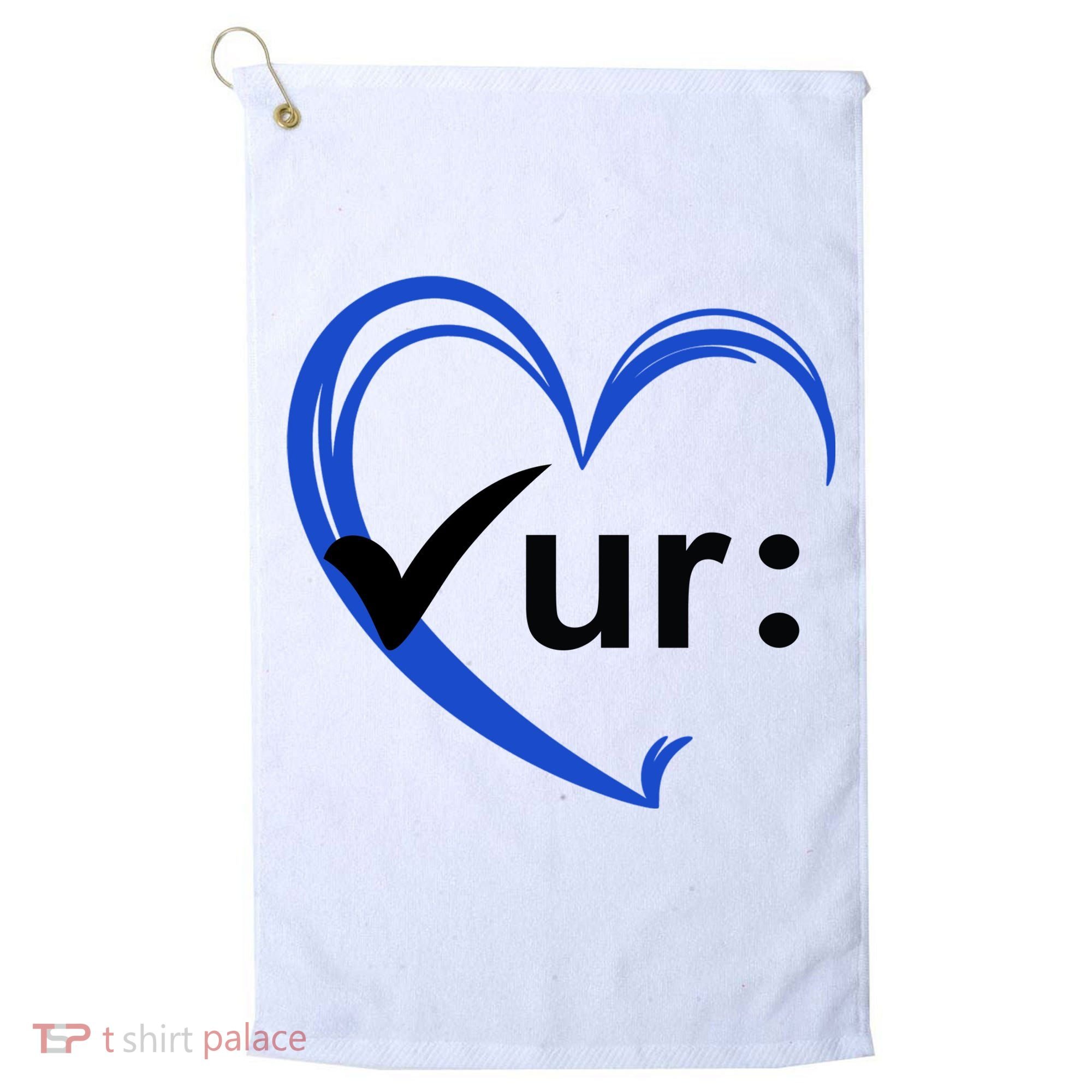 Check Your Colon Cancer Awareness Heart Golf Towel