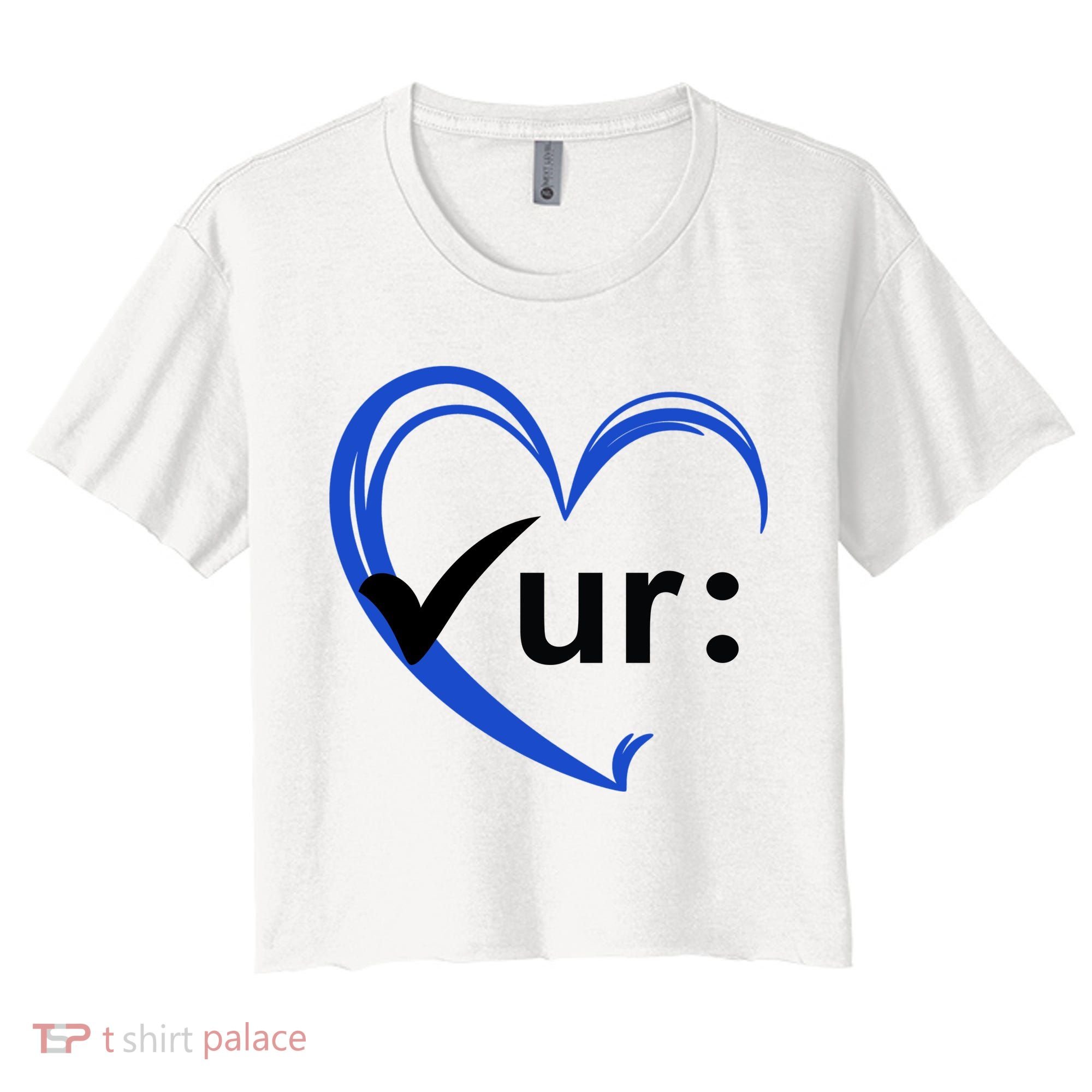 Check Your Colon Cancer Awareness Heart Women's Crop Top Tee
