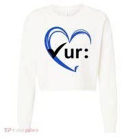 Check Your Colon Cancer Awareness Heart Cropped Pullover Crew thumb 0